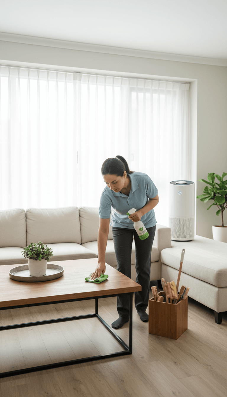 Professional cleaning services in action