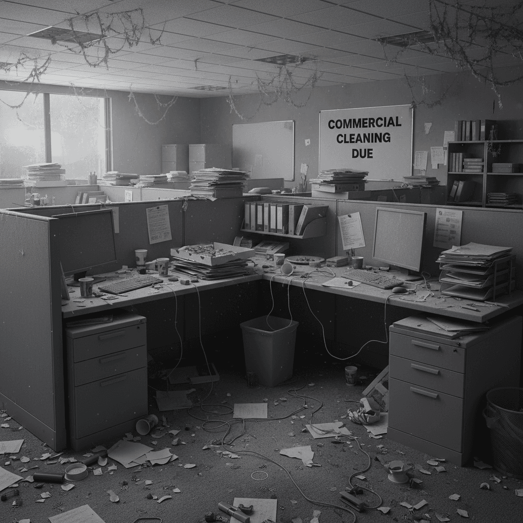 Office before cleaning