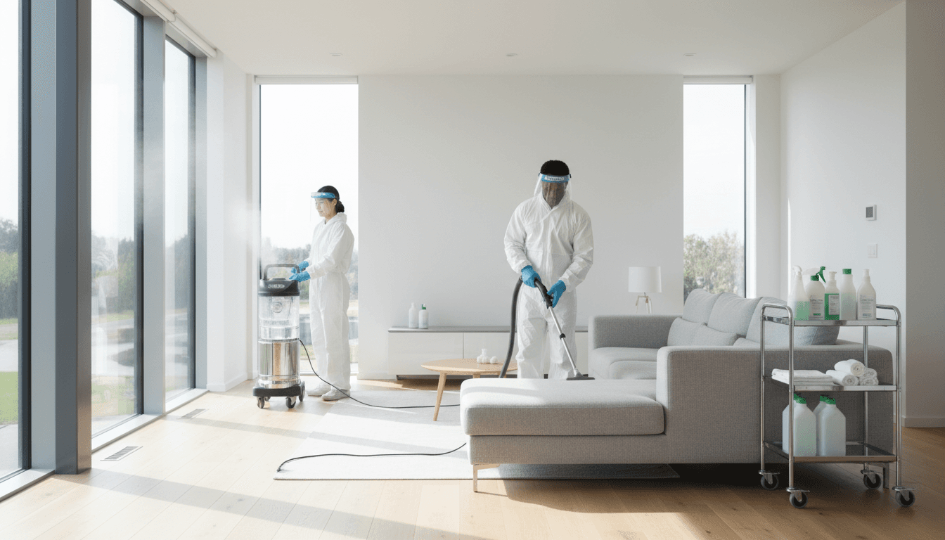 Professional cleaning service in commercial office environment